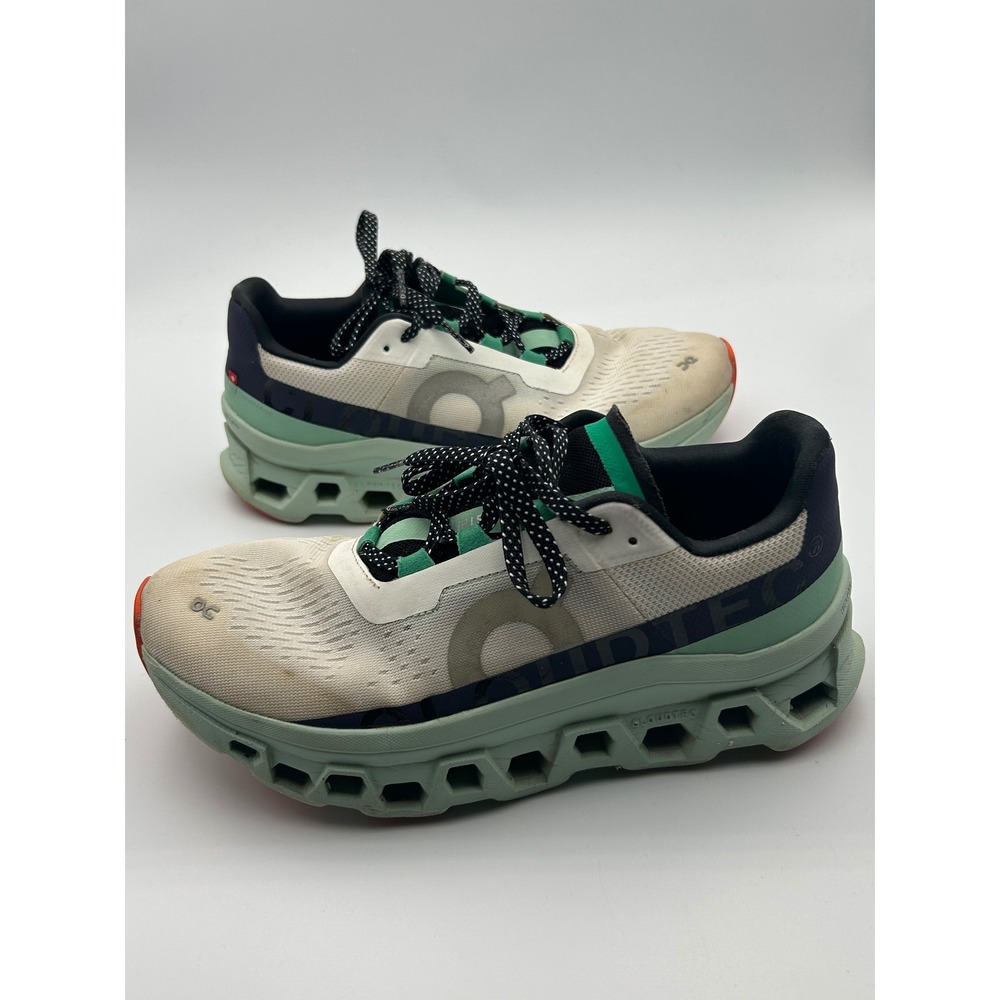 On Cloudmonster Running Shoes Womens 9 White Green CloudTec Trainers 61.98241